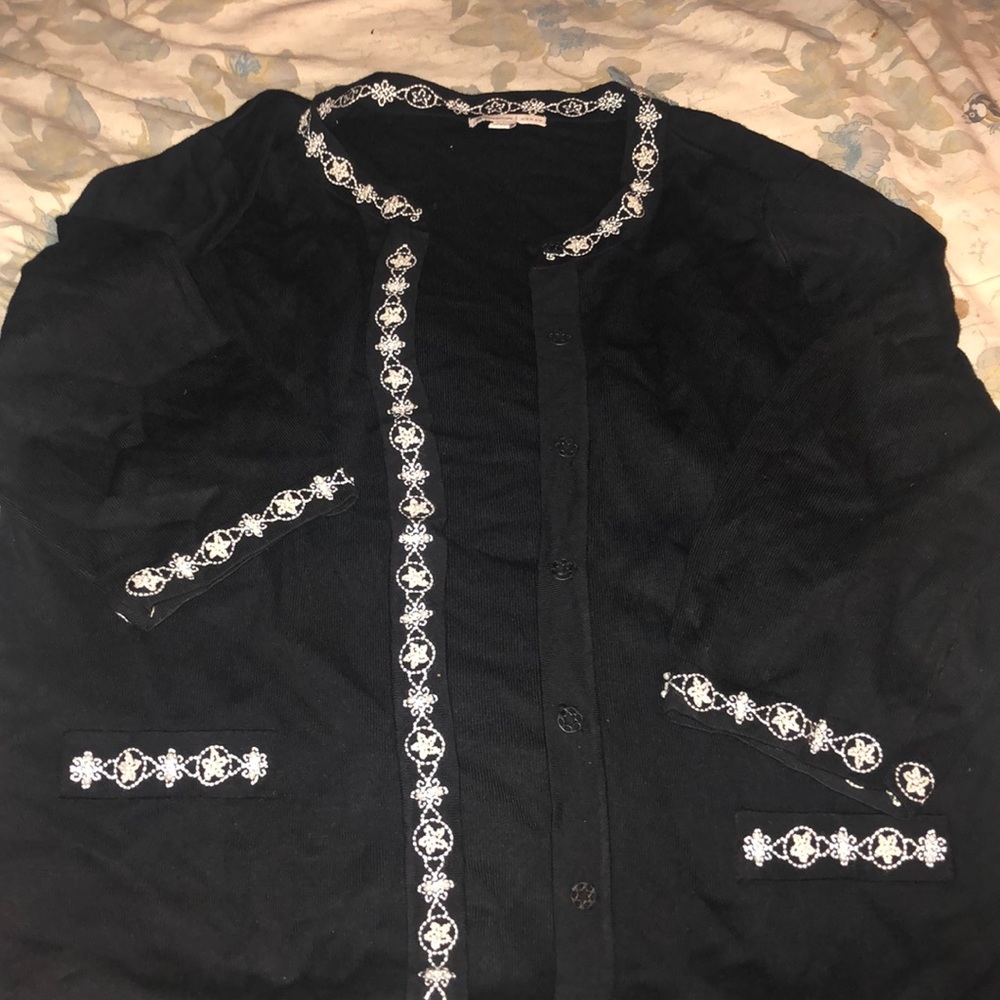 Black casual button down cardigan